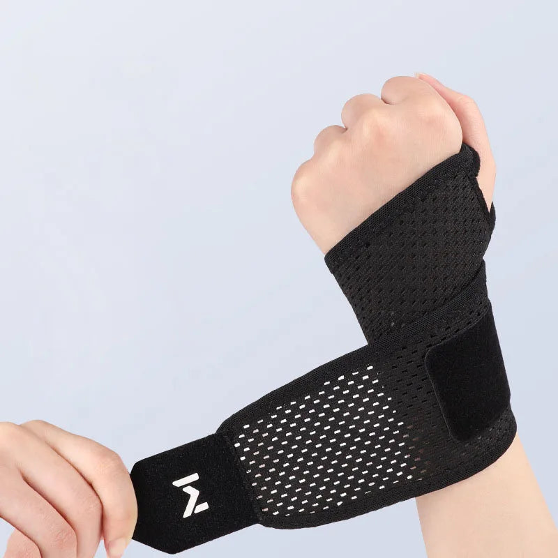 GTUBIKE 1PC Adjustable Wrist Strap Sports Wrist Support Brace Black Weightlifting Wristband For Men & Women Badminton Tennis Gym