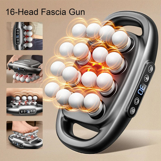 16-Head Fascia Gun High-Frequency Vibration Body Massage