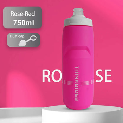 ThinkRider 620ml/750ml Bicycle Bottle MTB Road Bike Water Bottle Outdoor Sports Plastic Portable Large Capacity Drink Cycling