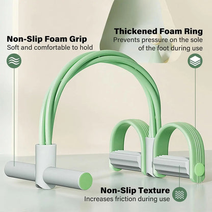 6 Tubes Natural Rubber Pedal Resistance Bands with Handles Multifunctional Yoga Pedal Puller Elastic Tension Rope Full Body Slimming Stretching Trainer Fitness Exercise Equipment for Abdomen Waist Arm Leg Home Gym Yoga Workou
