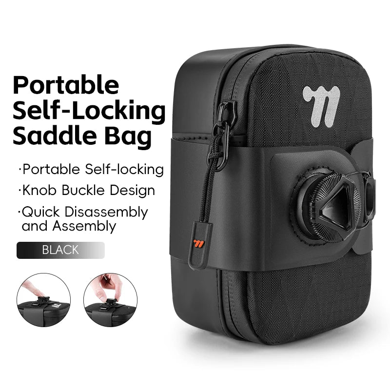 WEST BIKING Mini Bicycle Saddle Bag Knob Self-locking Portable Cycling Tail Bag Tool Storage Bag MTB Road Bike Accessories