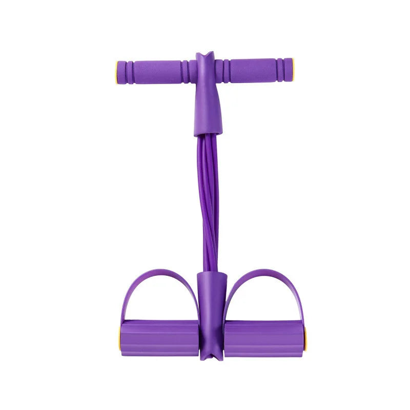 6 Tubes Natural Rubber Pedal Resistance Bands with Handles Multifunctional Yoga Pedal Puller Elastic Tension Rope Full Body Slimming Stretching Trainer Fitness Exercise Equipment for Abdomen Waist Arm Leg Home Gym Yoga Workou