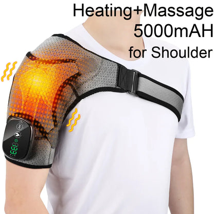 Electric Shoulder Massager Heating Pad Vibration Massage Support
