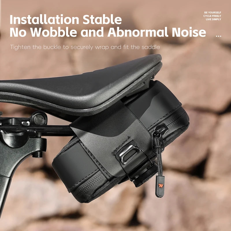 WEST BIKING Mini Bicycle Saddle Bag Knob Self-locking Portable Cycling Tail Bag Tool Storage Bag MTB Road Bike Accessories