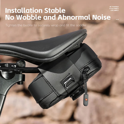 WEST BIKING Mini Bicycle Saddle Bag Knob Self-locking Portable Cycling Tail Bag Tool Storage Bag MTB Road Bike Accessories