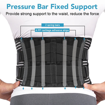 Back Braces for Lower Back Pain Relief with 6 Stays Breathable Back Support Belt Anti-skid Lumbar Support Belt with for Sciatica
