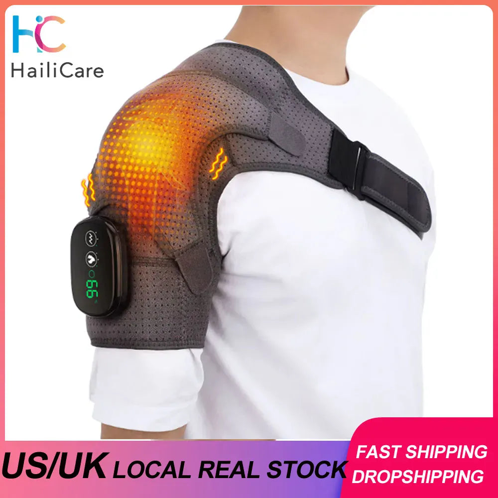 Electric Shoulder Massager Heating Pad Vibration Massage Support