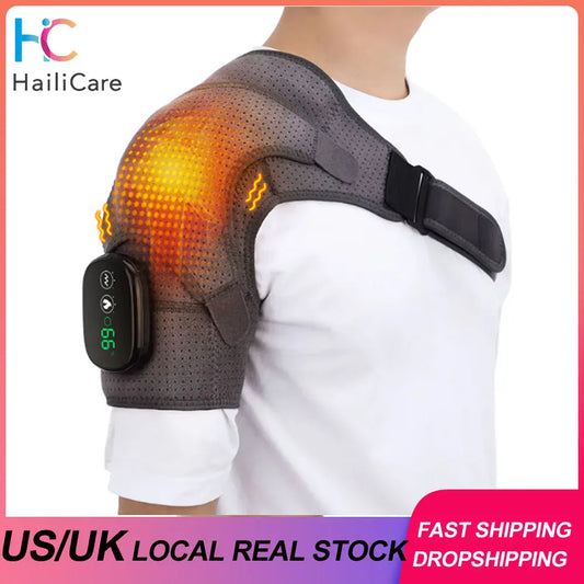 Electric Shoulder Massager Heating Pad Vibration Massage Support