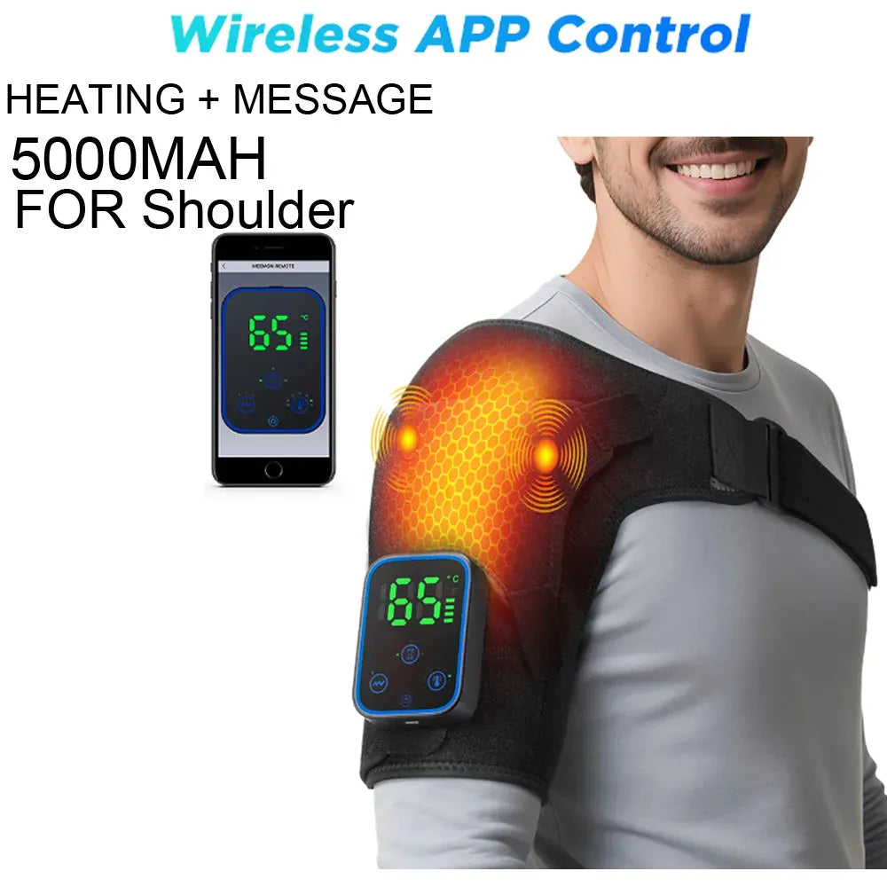 Electric Shoulder Massager Heating Pad Vibration Massage Support