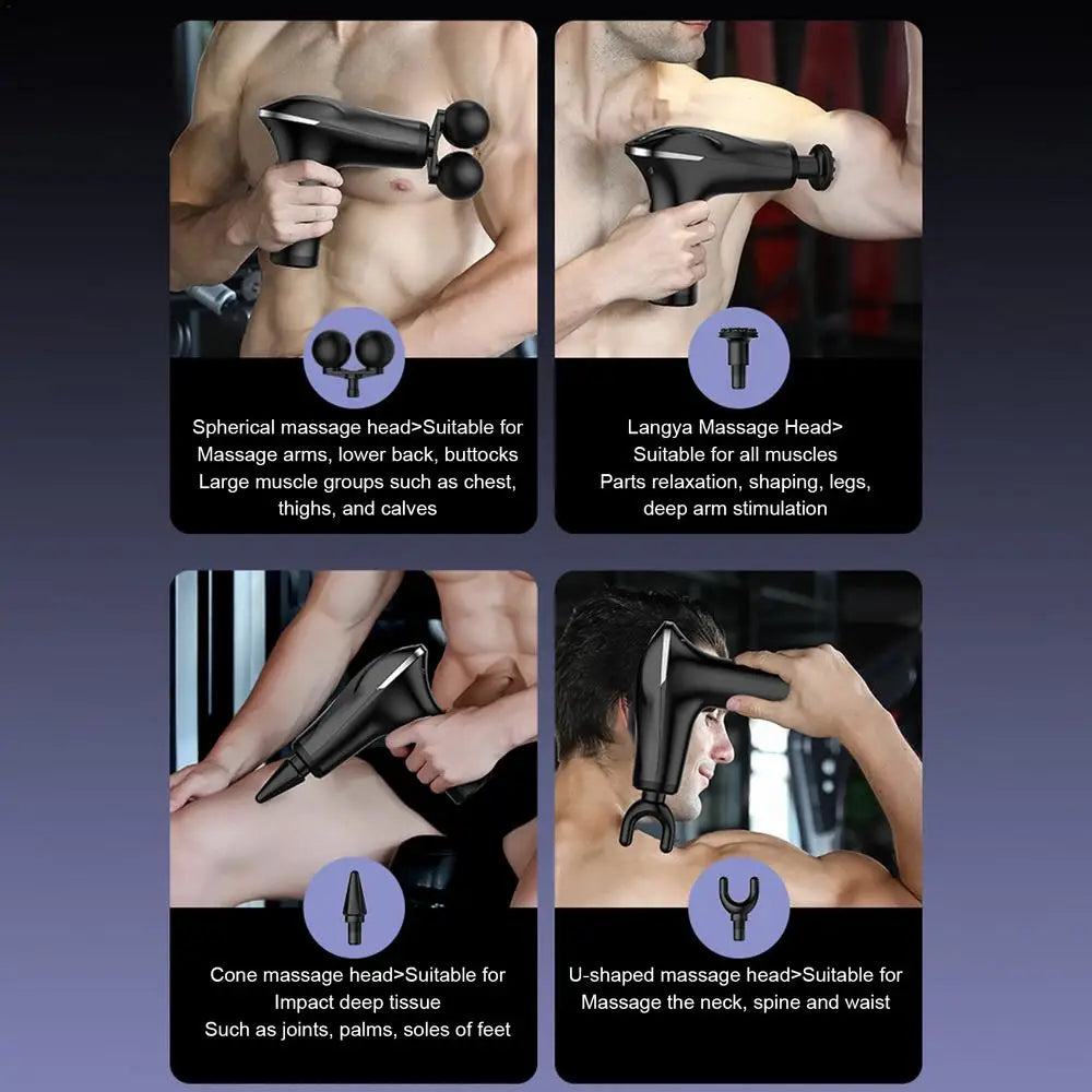 Massager Cordless Double-Headed Electric Smart Vibration Portable Muscle Massager