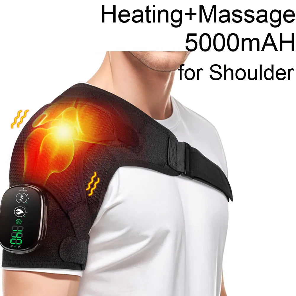 Electric Shoulder Massager Heating Pad Vibration Massage Support