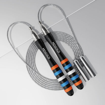 MOGOLD Professional Self-locking Jump Rope Dual-bearing Speed Skating Freely Adjustable Steel Wire Rope