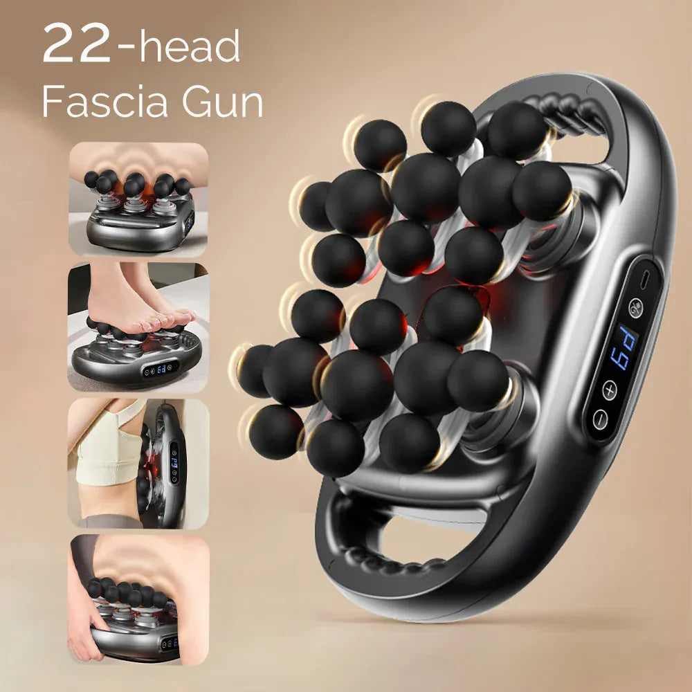 22-Head Fascia Gun High-Frequency Vibration Body Massage