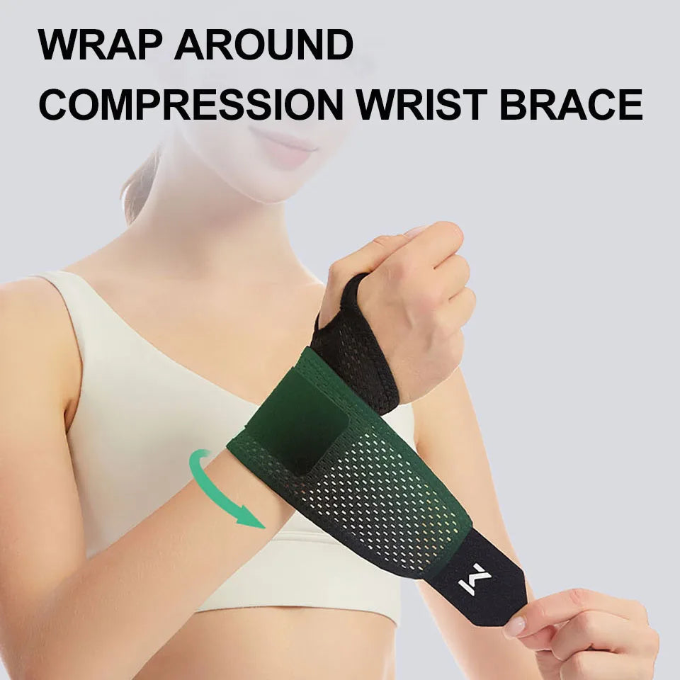 GTUBIKE 1PC Adjustable Wrist Strap Sports Wrist Support Brace Black Weightlifting Wristband For Men & Women Badminton Tennis Gym
