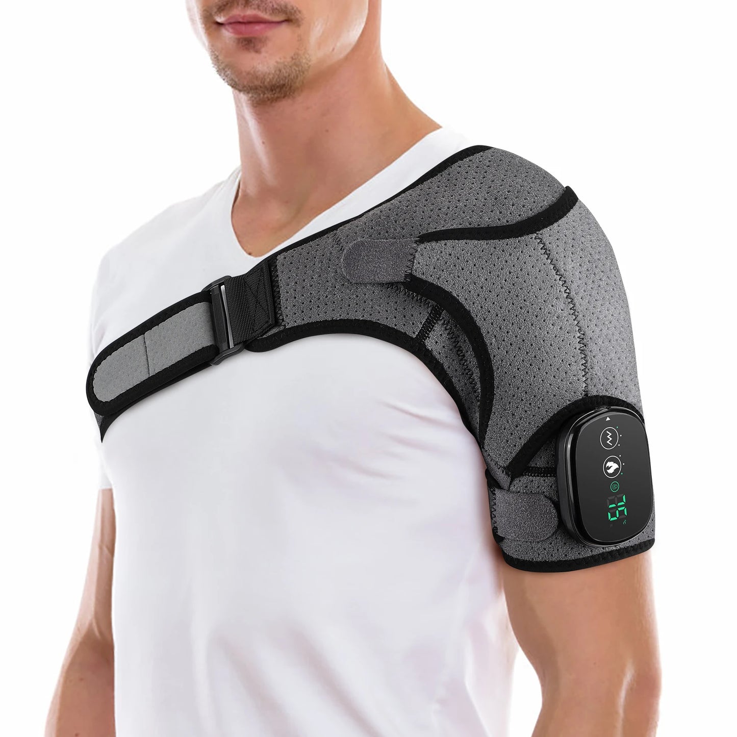 Electric Shoulder Massager Heating Vibration Massage Belt Hot Compress