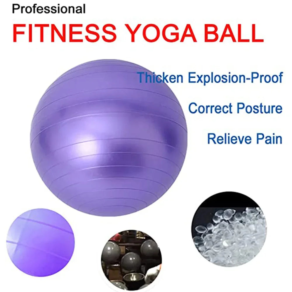 （Free inflatable tube）55/65/75CM Pilates Yoga Ball Exercise Anti-Pressure Explosion-Proof Gymnastics Balance Exercise Fitnes