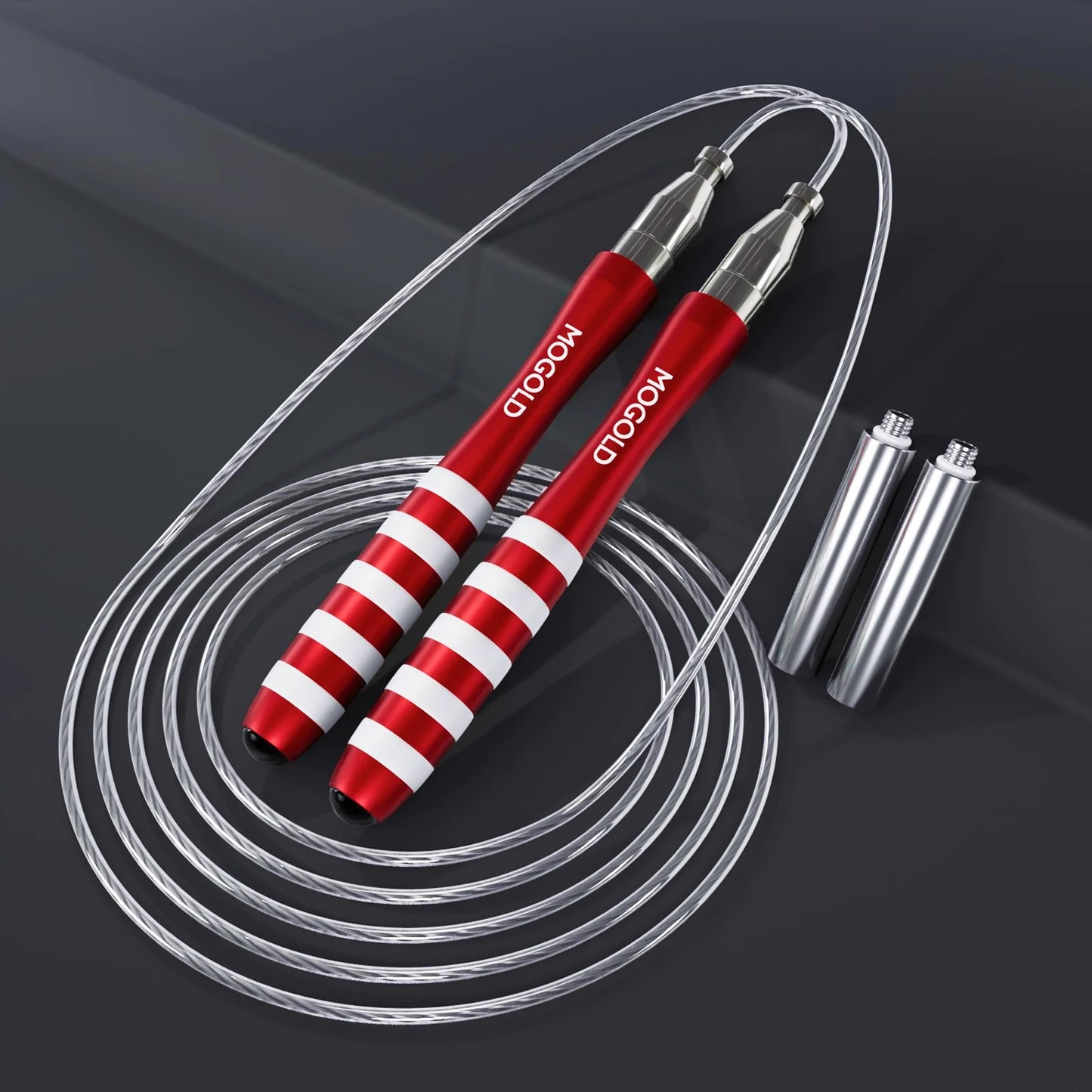 MOGOLD Professional Self-locking Jump Rope Dual-bearing Speed Skating Freely Adjustable Steel Wire Rope