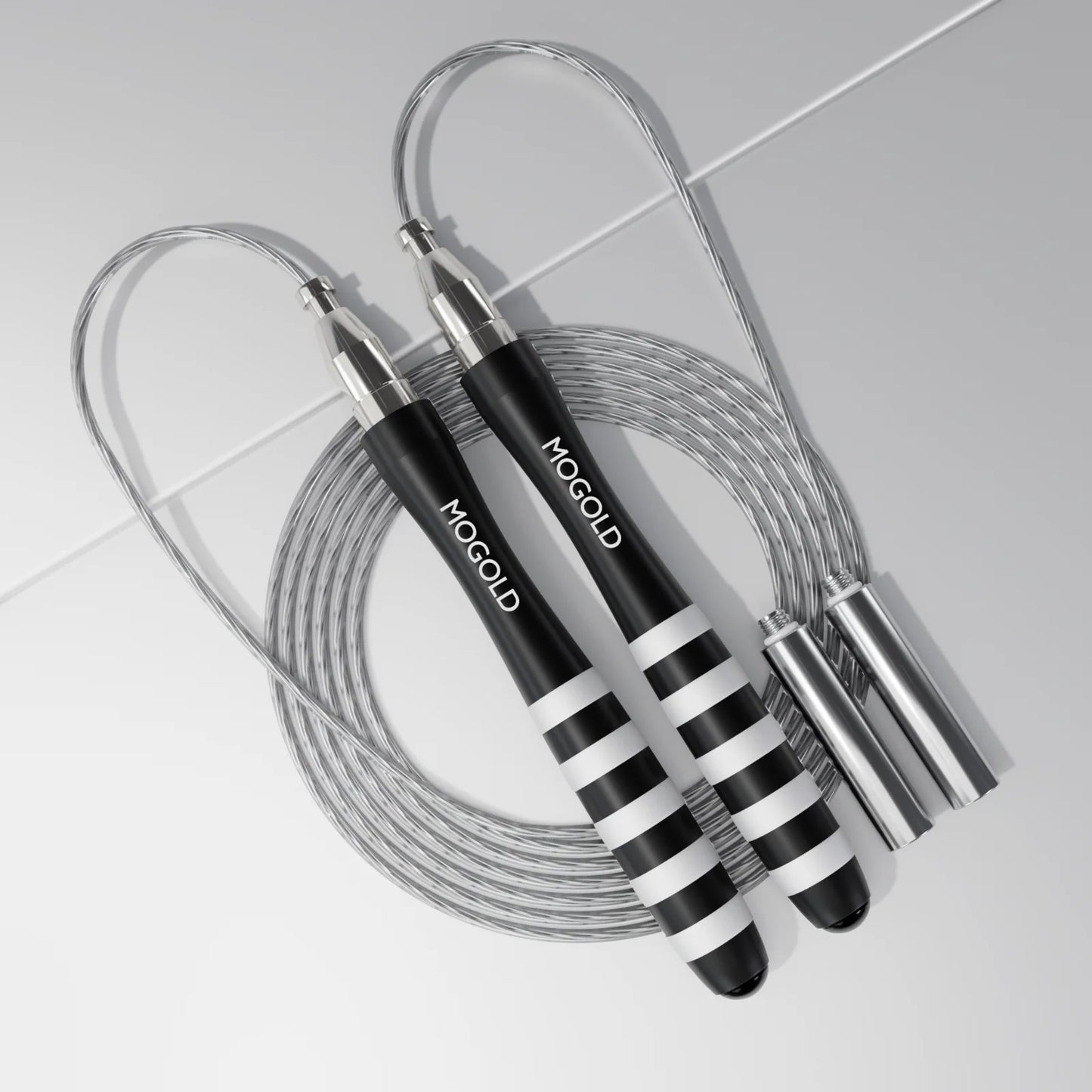 MOGOLD Professional Self-locking Jump Rope Dual-bearing Speed Skating Freely Adjustable Steel Wire Rope