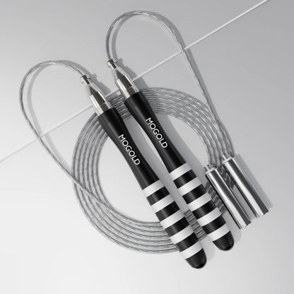MOGOLD Professional Self-locking Jump Rope Dual-bearing Speed Skating Freely Adjustable Steel Wire Rope