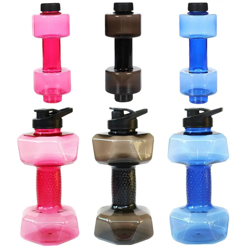 550/1500ml PET Dumbbell Shaped Water Bottle Outdoor Fitness Cycling Kettle Weight Strong Summer Water Drinks Accessories