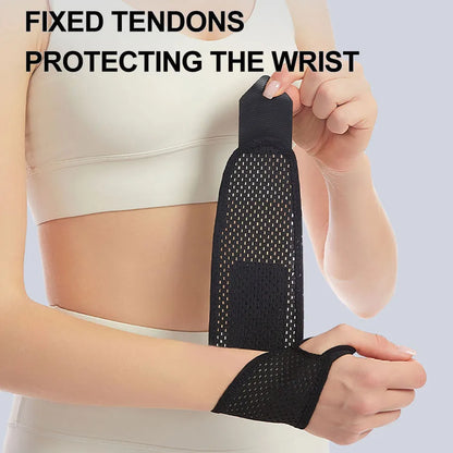 GTUBIKE 1PC Adjustable Wrist Strap Sports Wrist Support Brace Black Weightlifting Wristband For Men & Women Badminton Tennis Gym