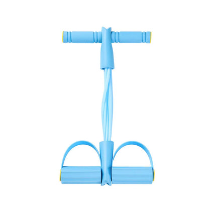 6 Tubes Natural Rubber Pedal Resistance Bands with Handles Multifunctional Yoga Pedal Puller Elastic Tension Rope Full Body Slimming Stretching Trainer Fitness Exercise Equipment for Abdomen Waist Arm Leg Home Gym Yoga Workou