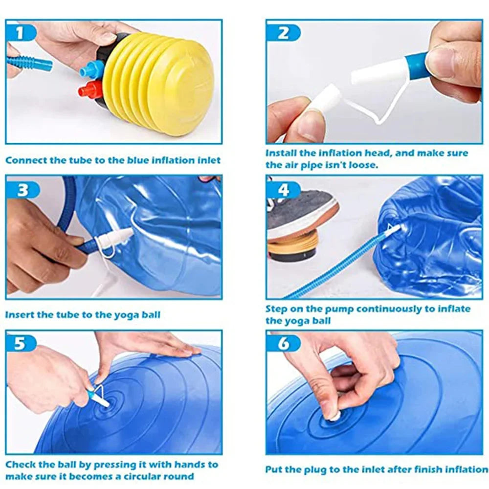 （Free inflatable tube）55/65/75CM Pilates Yoga Ball Exercise Anti-Pressure Explosion-Proof Gymnastics Balance Exercise Fitnes