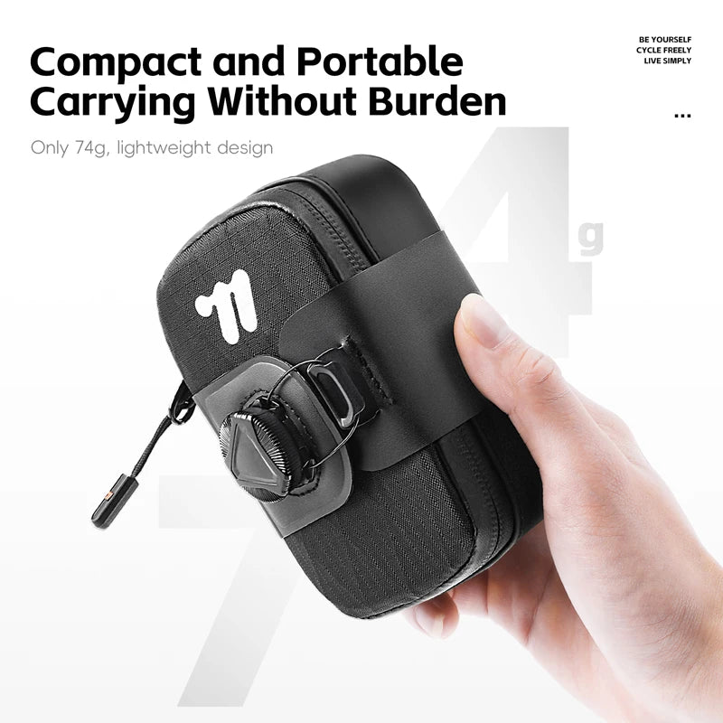 WEST BIKING Mini Bicycle Saddle Bag Knob Self-locking Portable Cycling Tail Bag Tool Storage Bag MTB Road Bike Accessories