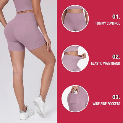 【LOCAL SHIPPING】1/3/4/6-PACK Tummy Control & Butt Lifting Shorts S-2XL - 2026 No Front Seam 5'' Yoga Shorts with Pockets Elastic Waistband Gym Running Daily Wear
