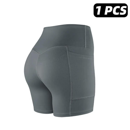 【LOCAL SHIPPING】1/3/4/6-PACK Tummy Control & Butt Lifting Shorts S-2XL - 2026 No Front Seam 5'' Yoga Shorts with Pockets Elastic Waistband Gym Running Daily Wear