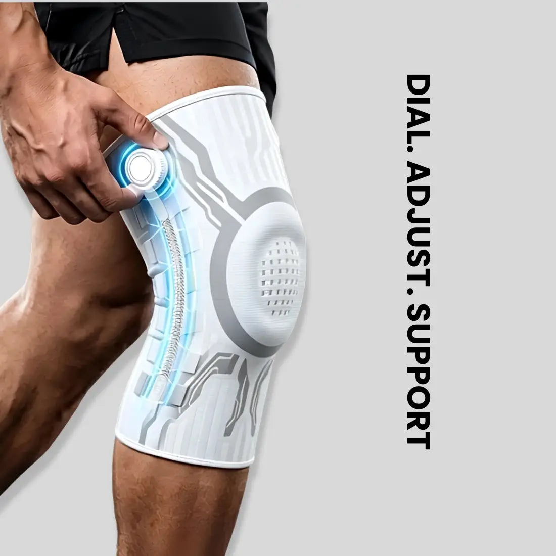 Knob Knee Brace — Patella Gel Pad + Side Stabilizers | Adjustable Dial System for Pain Relief S-XXL